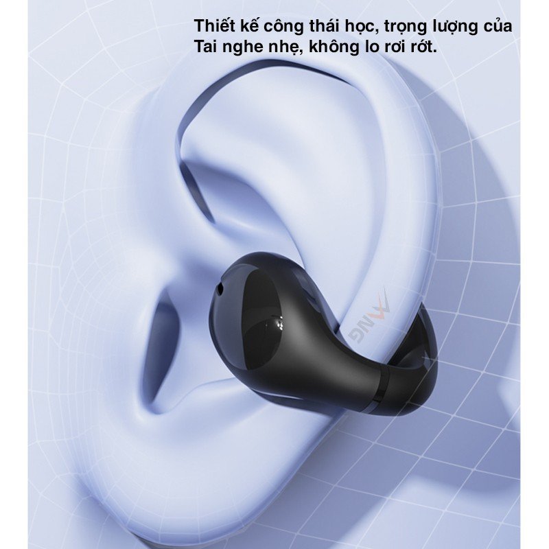 Tai nghe không dây Rock Sound Earcuffs True Wireless Rockspace nghe nhạc liên tục lên đến 9h Hàng chính hãng BH 1 năm 