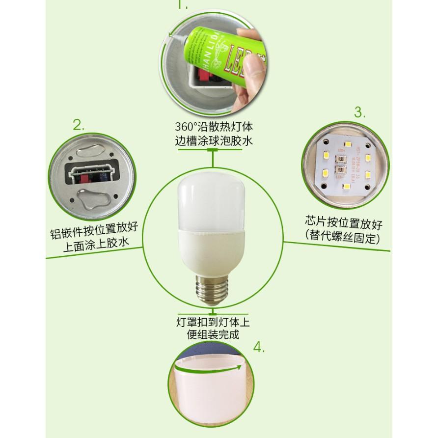 Keo dán các loại nhựa với kim loại chuyên dùng cho đèn LED, vật liệu PP, PE, ABS, PVC