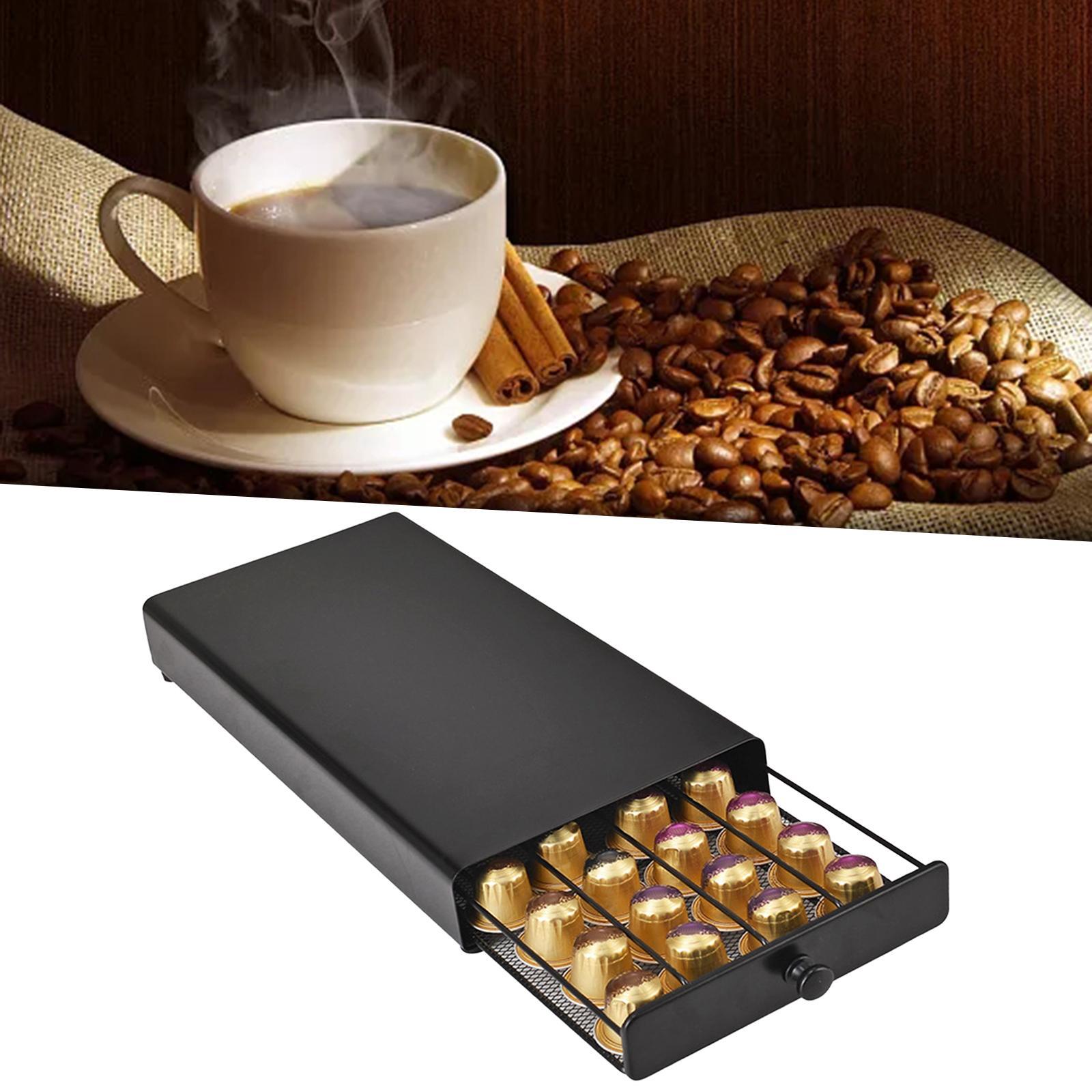 Cup Holder Sliding 40 Pod Capsule Holder for Coffee Bar Countertop Kitchen