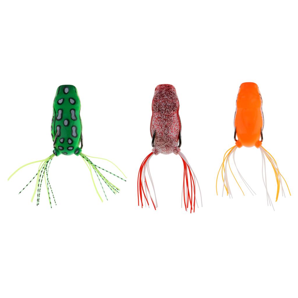 Lifelike Topwater Frog Fishing Lure Soft Crankbaits Hook Baits for Bass Pike