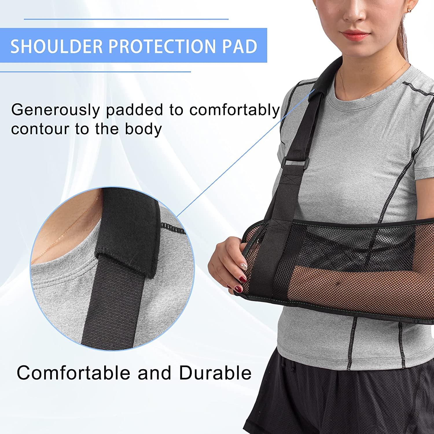 Đai y tế để cố định cánh tay, vai và vòng bít quay Có dây đeo hỗ trợ Vải nhẹ và thoáng khí Màu đen