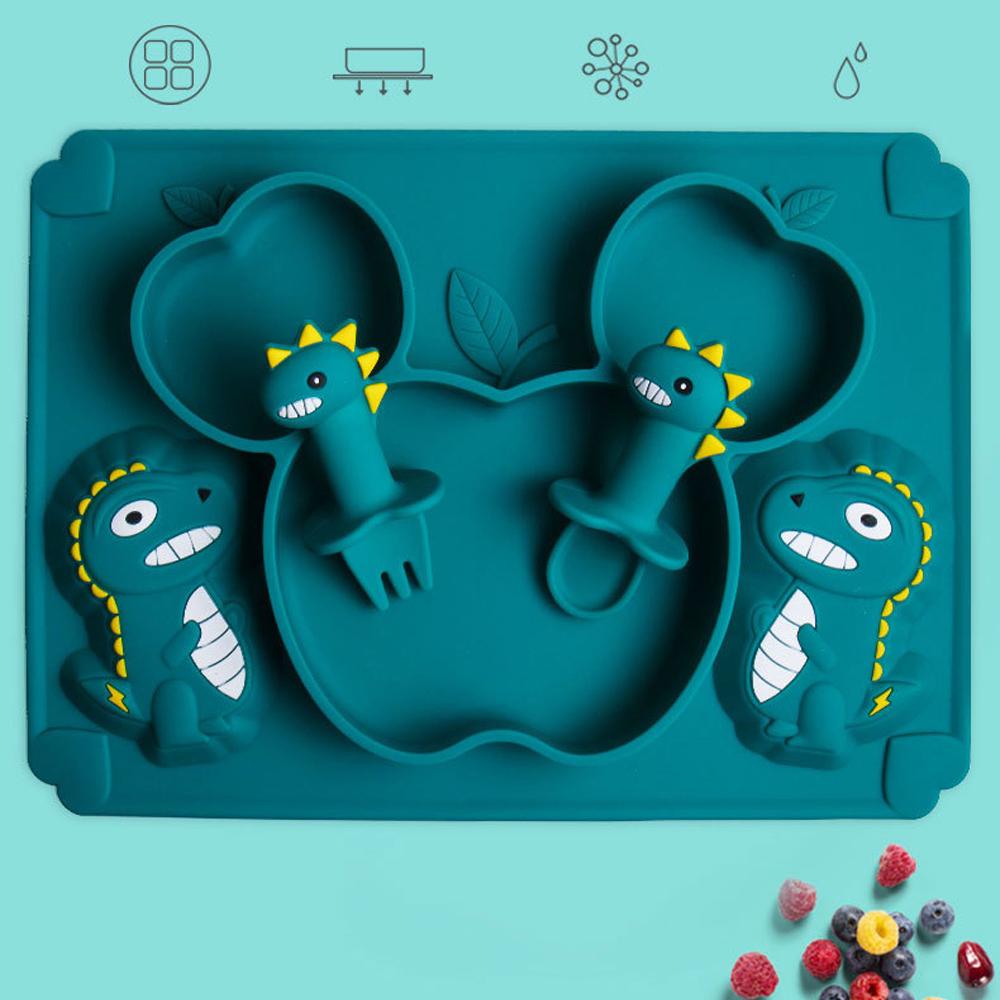 Cho Bé Bộ Đồ Ăn 3 Món Bé Đĩa Dùng Tiệc Gia Sáng Tạo Hoạt Hình Nĩa Cốc Thả Chịu Trẻ Em Ăn Món Ăn Cho quà Tặng