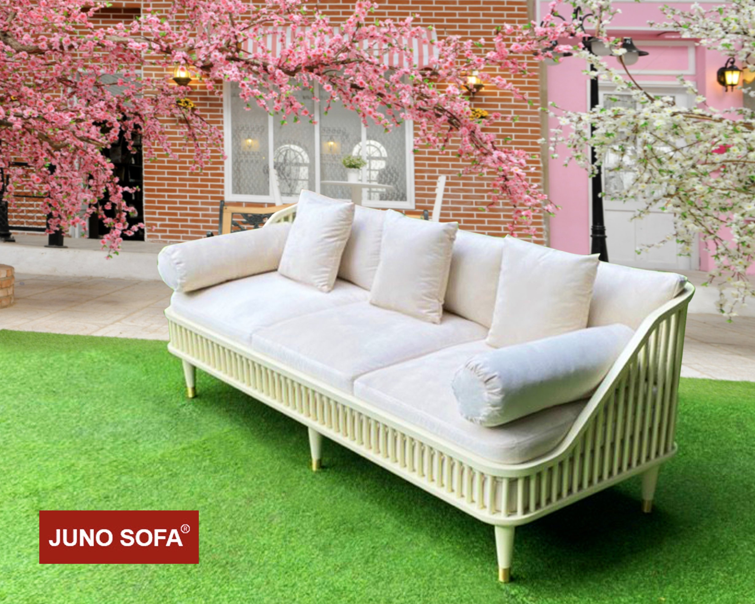 Sofa băng Bắc Âu Juno Sofa dài 2m tặng đủ gối