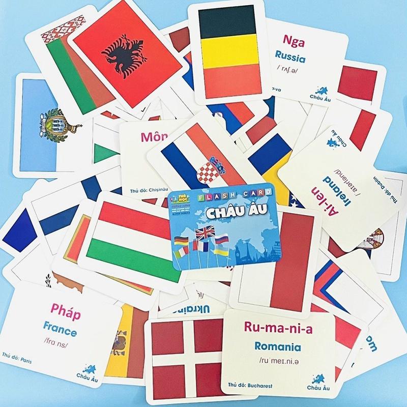 Bộ thẻ học Flashcard cờ các nước
