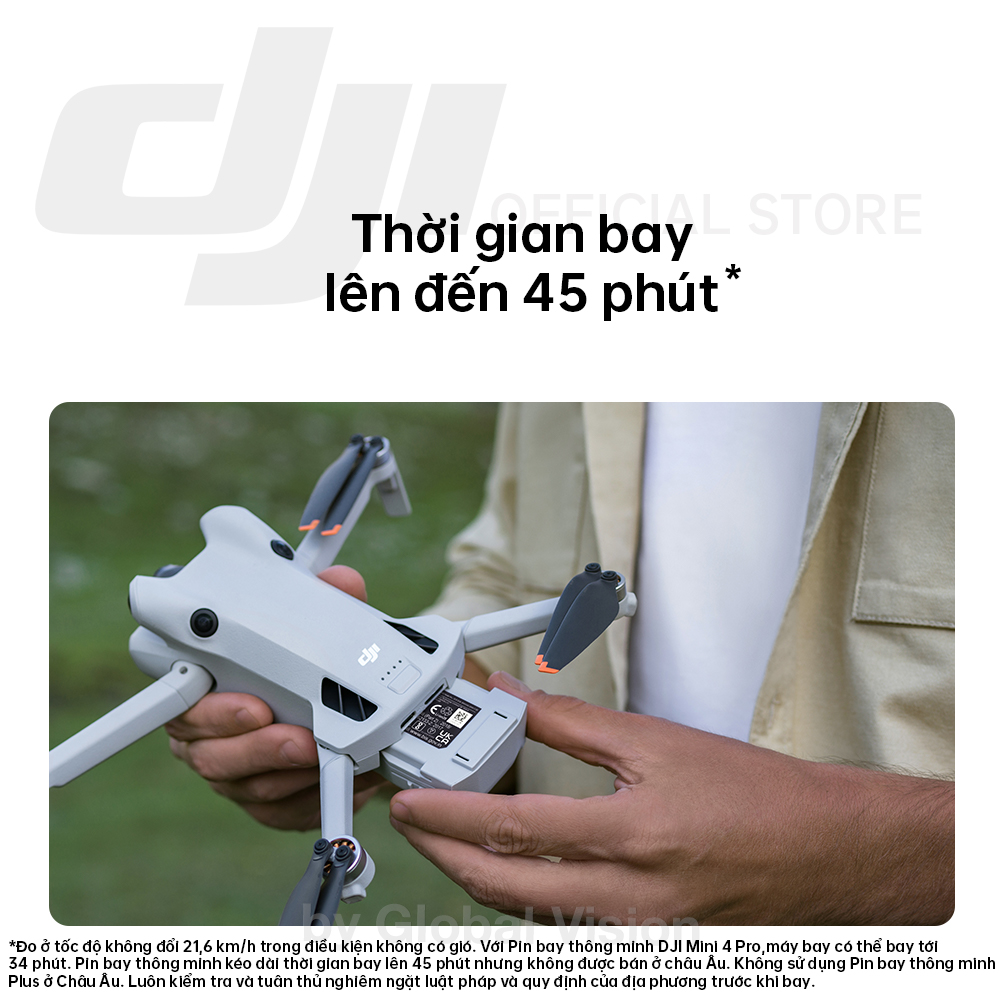 Flycam DJI Mini 4 Pro quay video dọc, chất lượng 4K 60fps HDR, ActiveTrack 360 (DJI Mini 4 Pro) - Hàng chính hãng