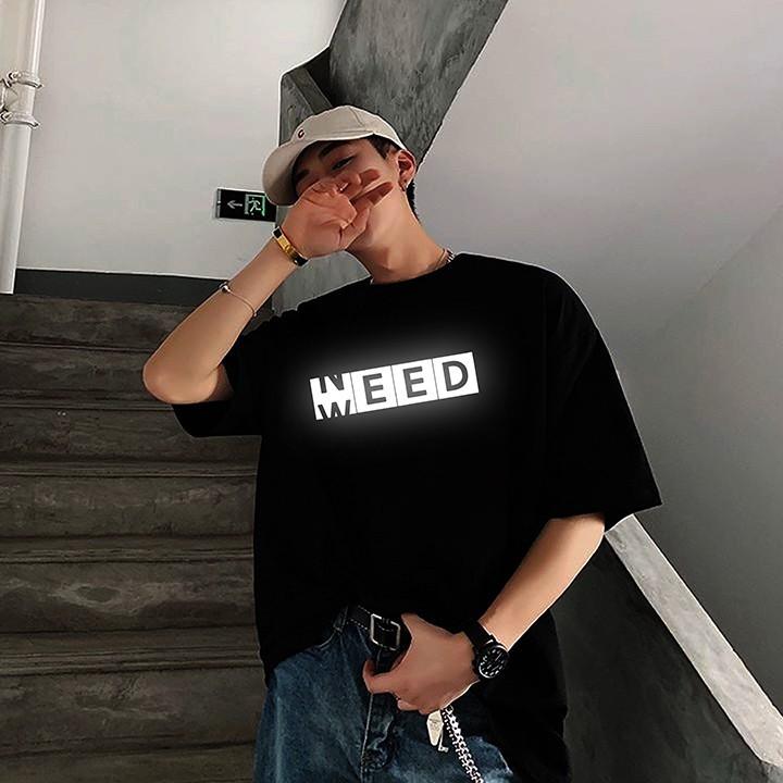 Áo thun oversize nam nữ in Phản Quang EED chất liệu vải tốt cotton M L XL màu đen Trumunisex