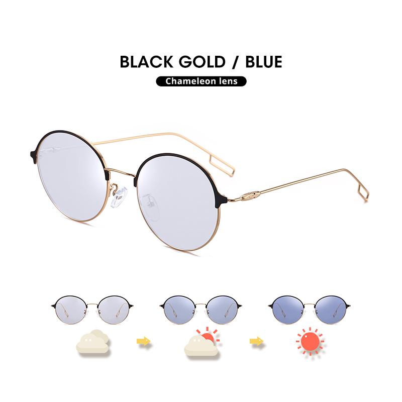 Đầm Nữ Tròn Kính Mát Nam Phân Cực Polarized Kính Chống Nắng Photochromic Nữ Màu Hồng Xanh Dương Ống Kính Kính Oculos De Sol