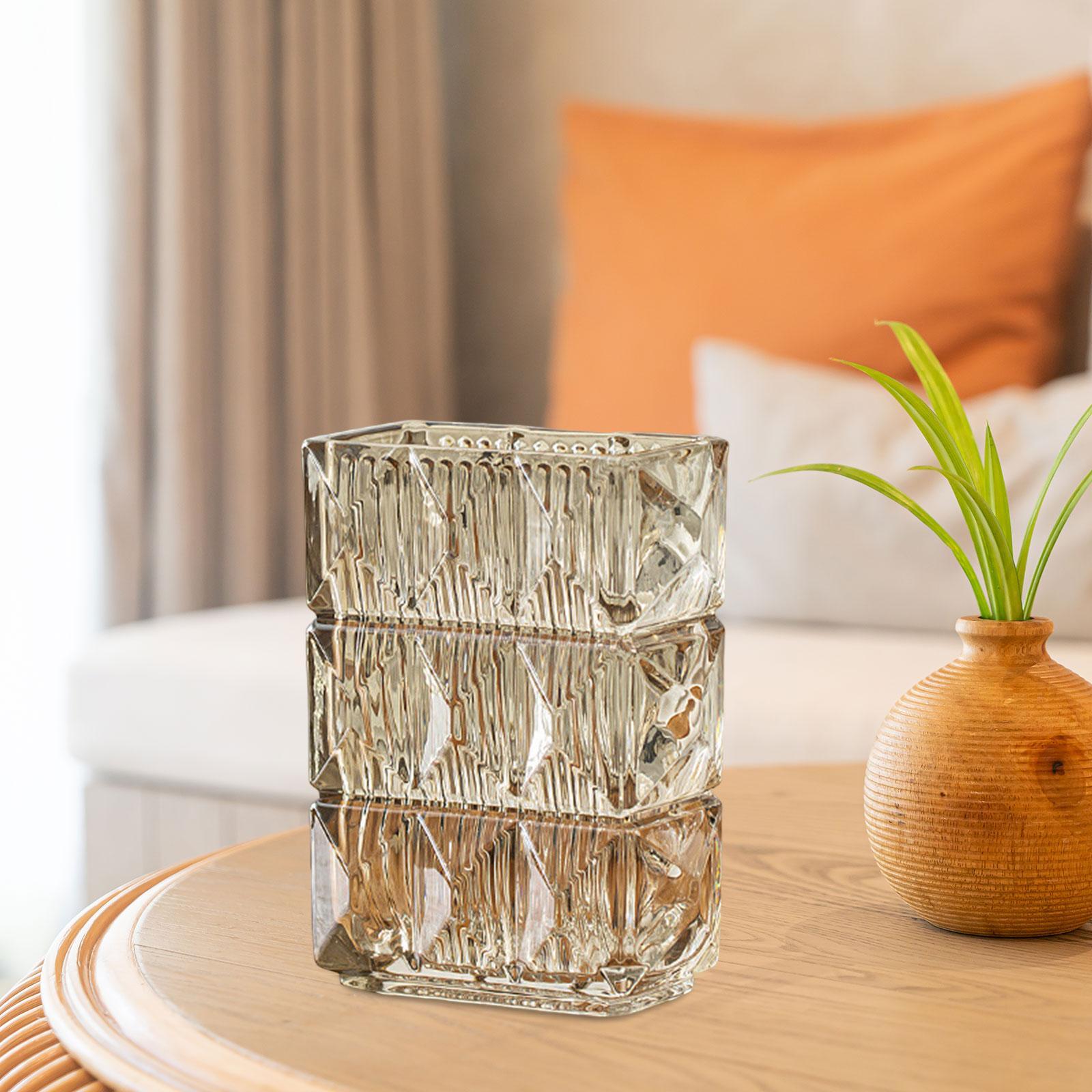 Glass Vase Flower Bud Vase Living Room Desk Decorative Plants Pot
