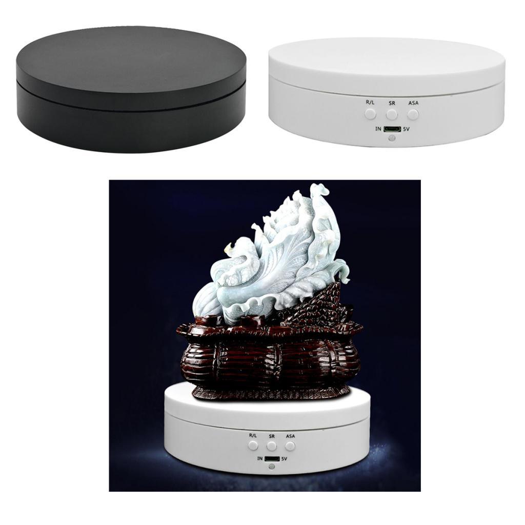 360° Rotating Display Stand Base Rotary Turntable Mirrored Top - Rotating Degree and 3 Speed Adjustable - 3kg Load Bearing