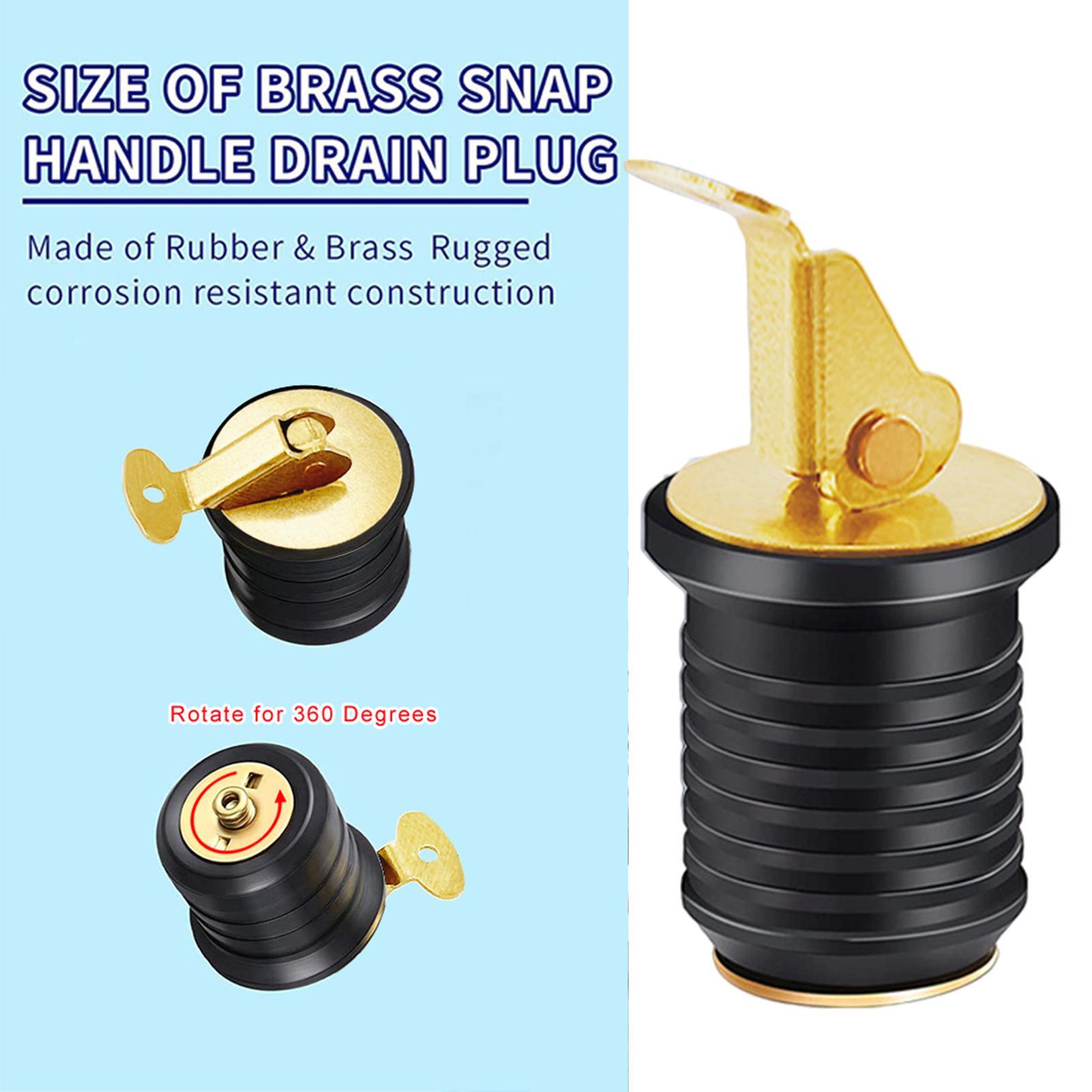 Snap-Handle Drain Plugs Easy to Seal Rubber Socket Professional Brass Handle for Hulls