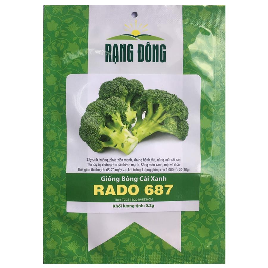 Hạt giống Bông Cải Xanh Rado 687 - gói 0.2gr - kháng bệnh tốt , năng suất rất cao. Tán cây to, chống chịu sâu bệnh mạnh