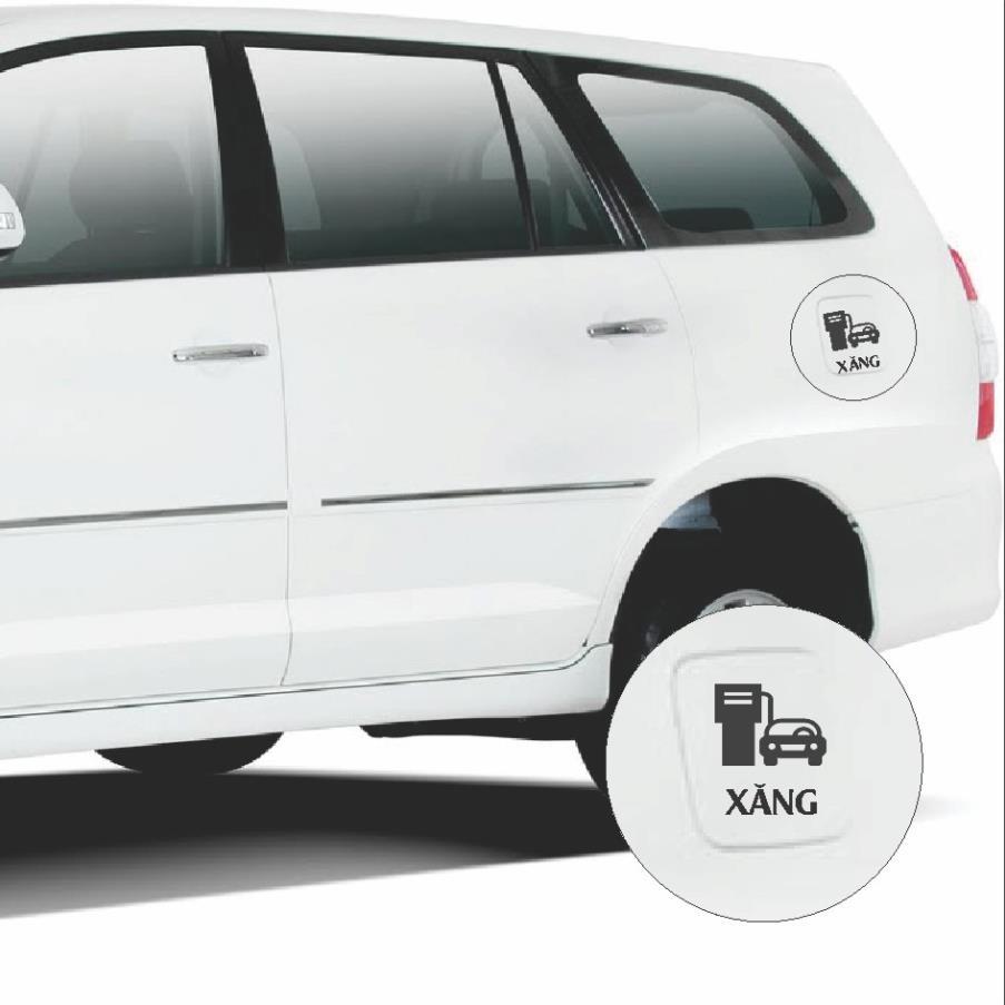 Miếng dán decal nắp bình xăng dầu cho xe oto Oil-8