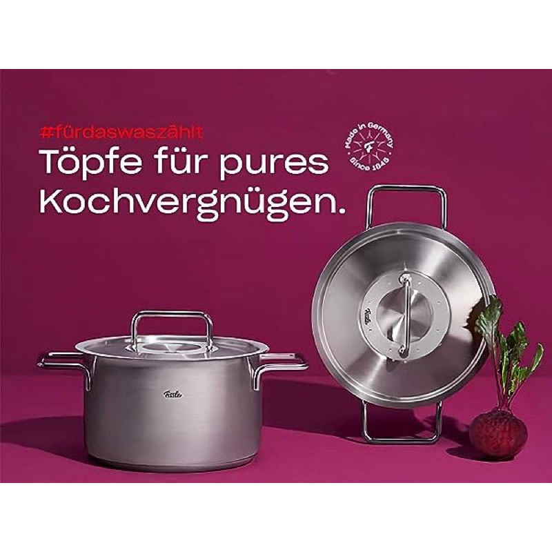 Bộ Nồi FISSLER PURE COLLECTION 5 Món, Có Kèm Quánh, Bộ Nồi Đức, Bộ Nồi Nhà Bếp, Dùng Cho Mọi Loại Bếp, Nhập Khẩu Đức, Hàng Chính Hãng