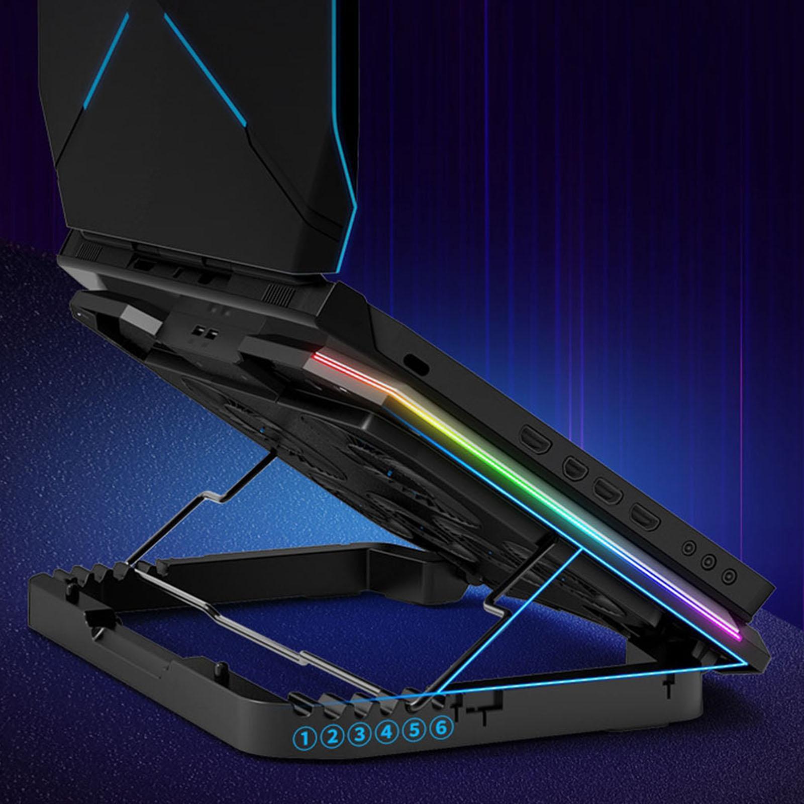 Gaming RGB Laptop Cooler Stand Cooling Pad for 12 to 18" Notebook