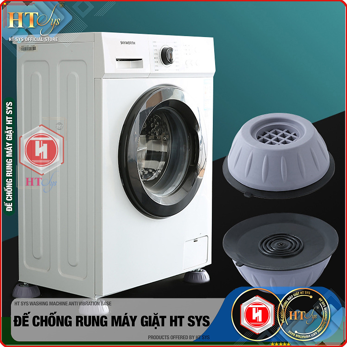 Bộ 04 chân đế cao su đa năng - HT SYS - Đế chống rung máy giặt - Đế chống ồn máy giặt, máy sấy,tủ lạnh, bàn ghế 