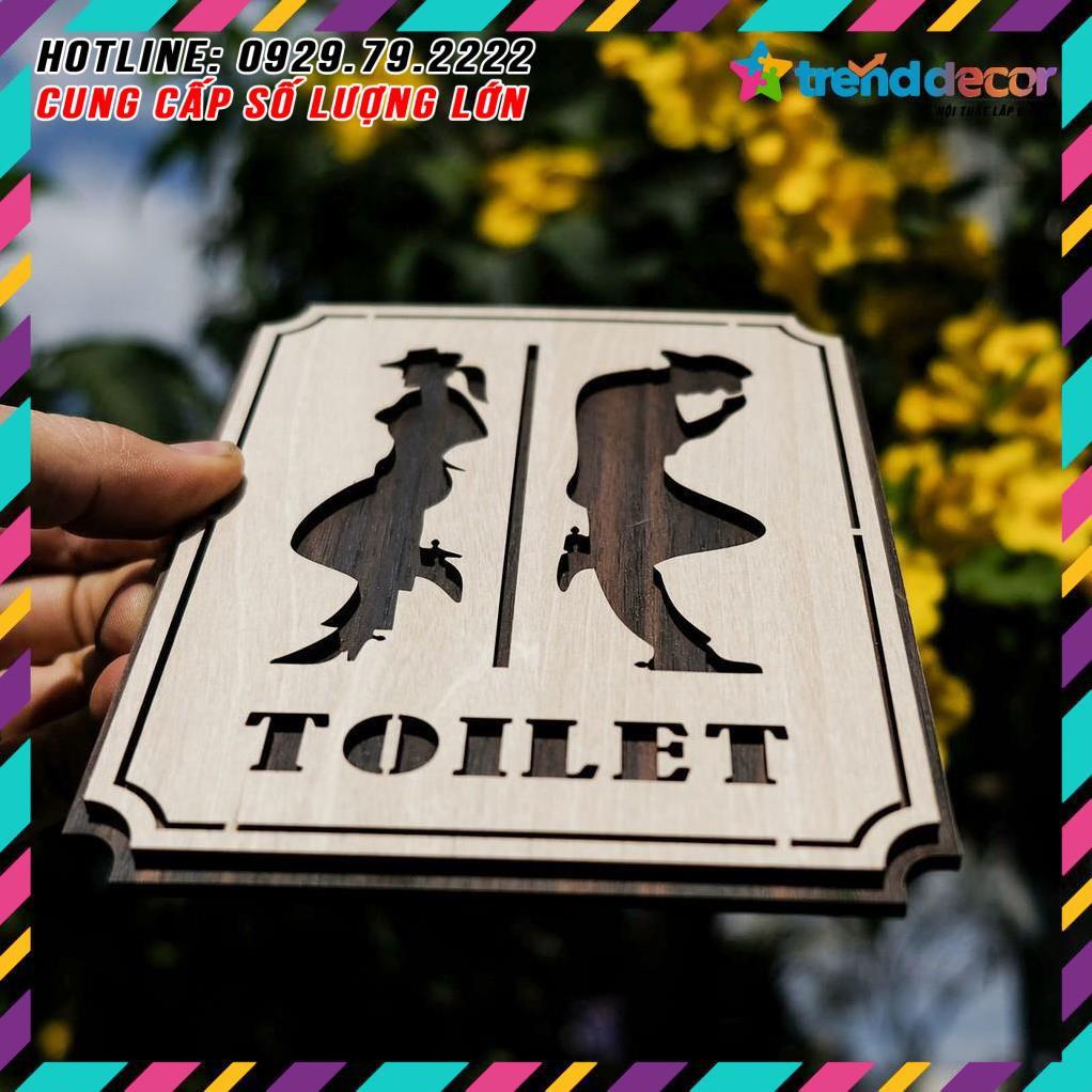 Bảng gỗ Restroom sử dụng cho toilet nam nữ