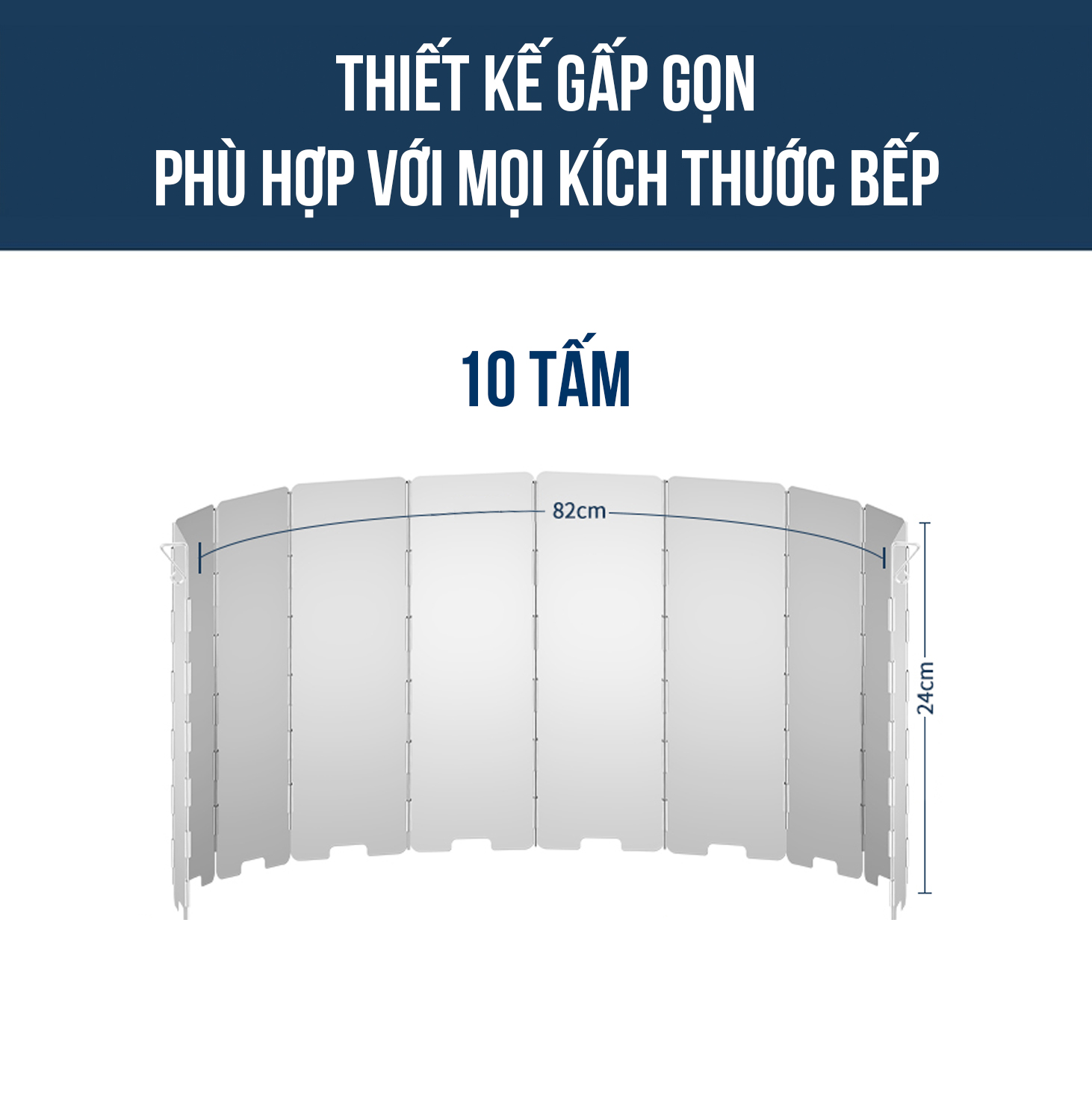 Tấm Chắn Gió Bếp Ga Mini Maxsun - 10 Tấm | Thiết Kế Xếp Gọn | Hợp Kim Nhôm | Hàng Chính Hãng