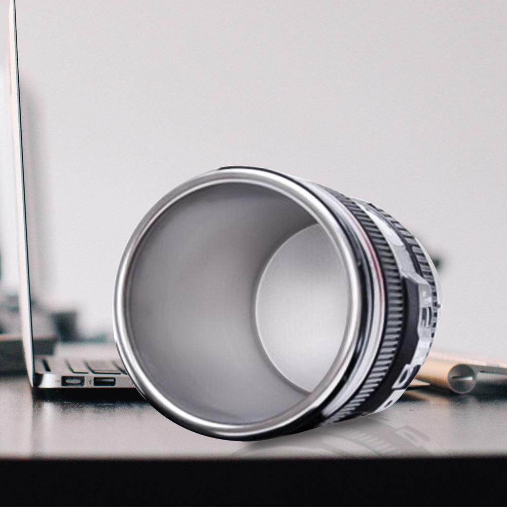 Cốc Uống Cà Phê Bằng Thép Không Gỉ Hình Ống Kính Máy Ảnh