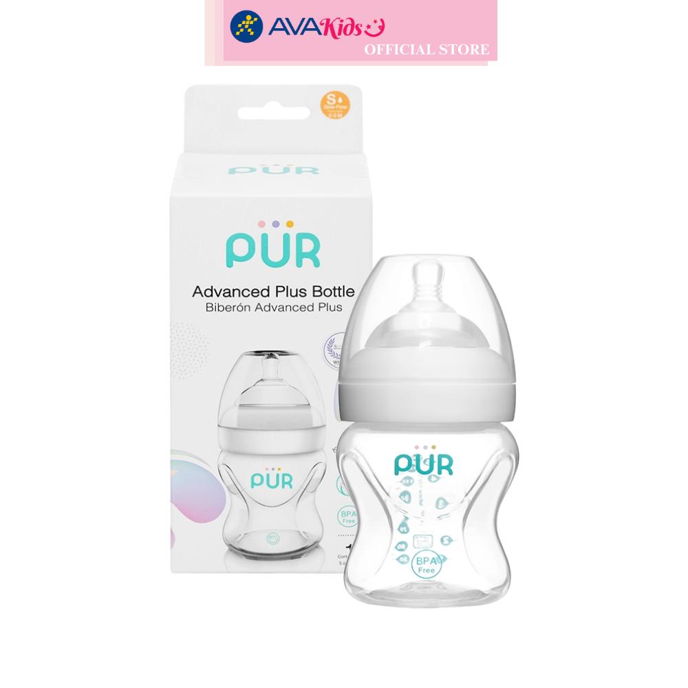 Bình sữa nhựa PP, PE Pur Milk Safe 9811 cổ rộng 150 ml (0 - 3 tháng)