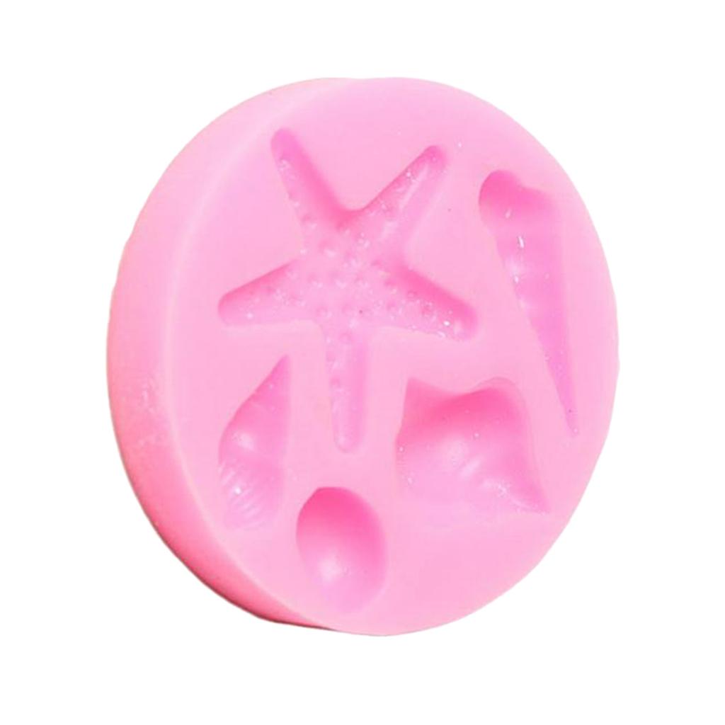 3D Chocolate Cake Mold Conch Starfish Mould Silicone Baking Tool Sugar Craft