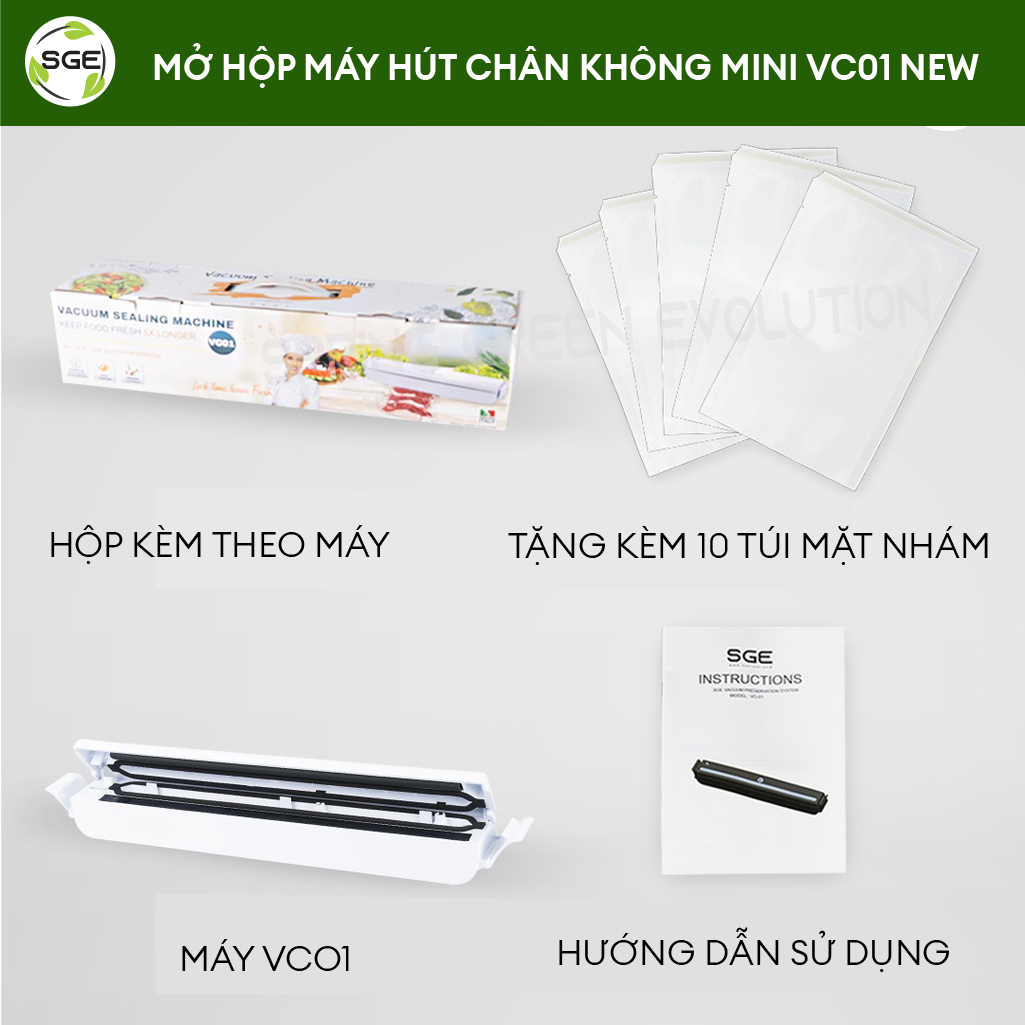 Máy hút chân không cầm tay Spring Green Evolution VC01 NEW - Hàng chính hãng