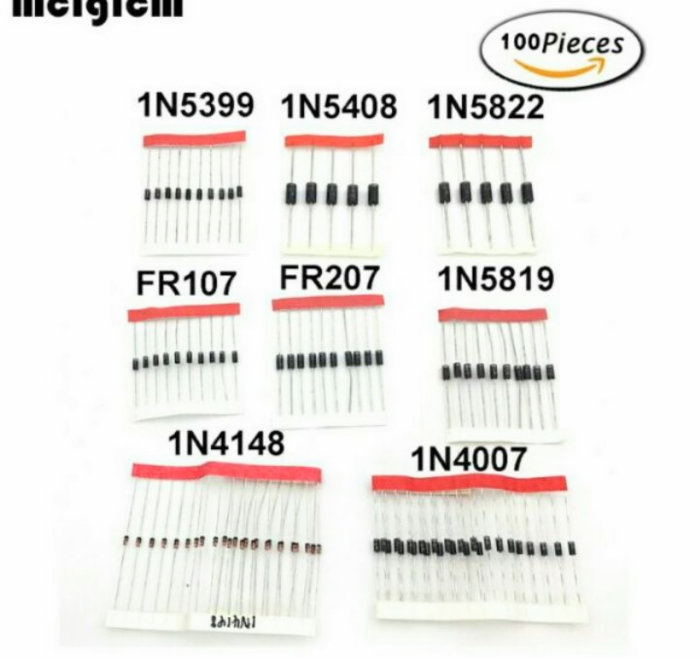 BỘ 100 DIOT-1N5399-1N5408-FR107-FR207-1N5819-1N4148-1N4007-LOẠI TỐT CHUẨN