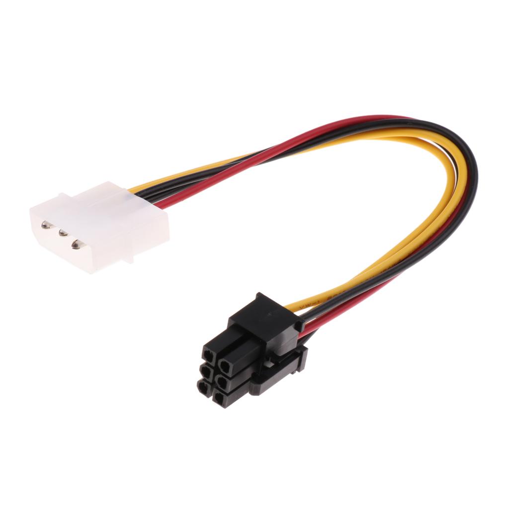 PCI-e 4 Pin To 6 Pin Display Extension Graphics Video Power Cable