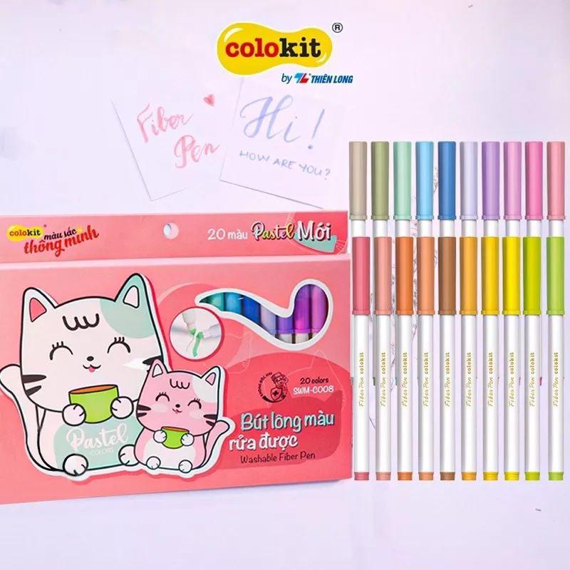 Hộp 20 màu Pastel mới-Bút lông màu rửa được