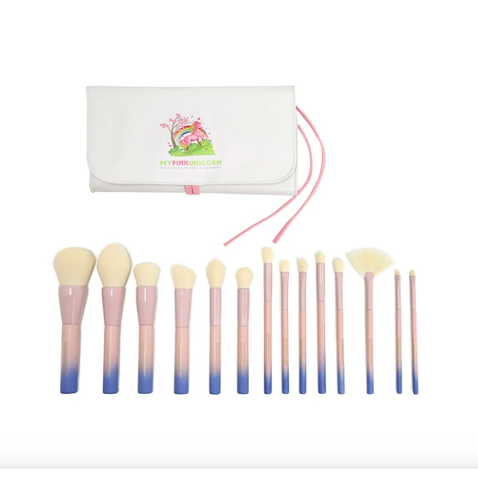 Bộ cọ trang điểm cao cấp Super Deluxe Unicorn 14 cây tiện dụng  - Thương hiệu Mỹ