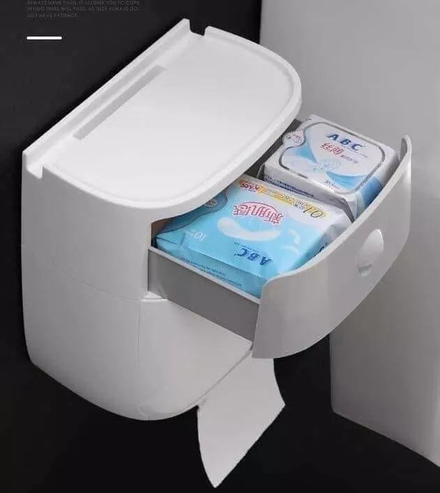 Hộp đựng giấy vệ sinh 2 ngăn cao cấp treo tường - NHỎ GỌN TIỆN LỢI