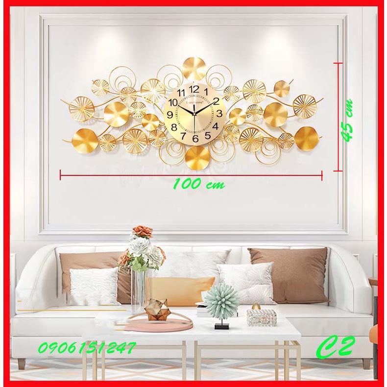 Đồng hồ treo tường trang trí decor C2 kích thước 110 x 45 cm