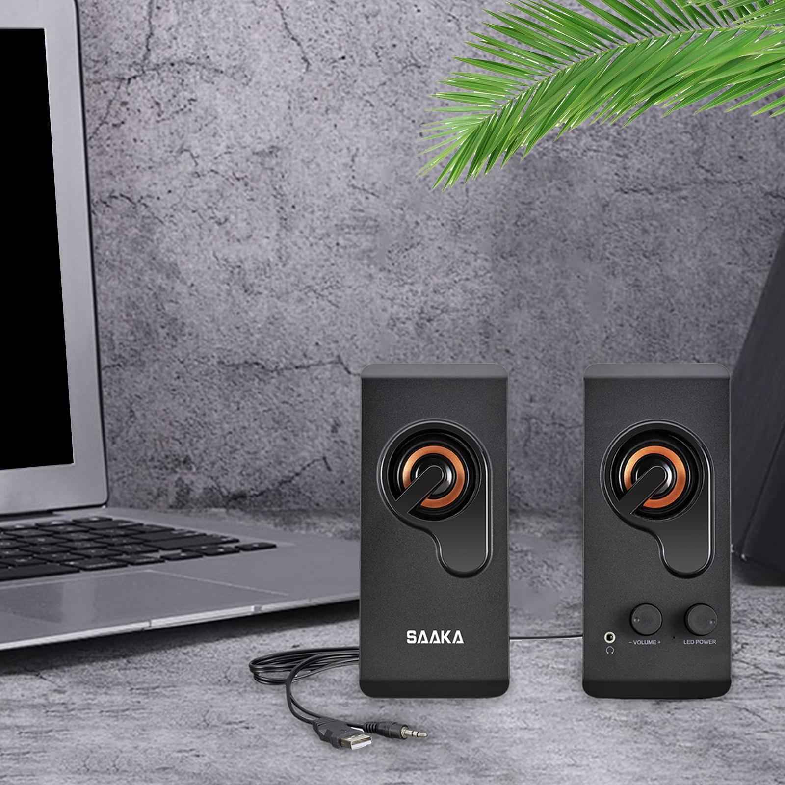 2 Pieces Desktop Table Speaker Computer Speakers for Multimedia Monitor Home Travel