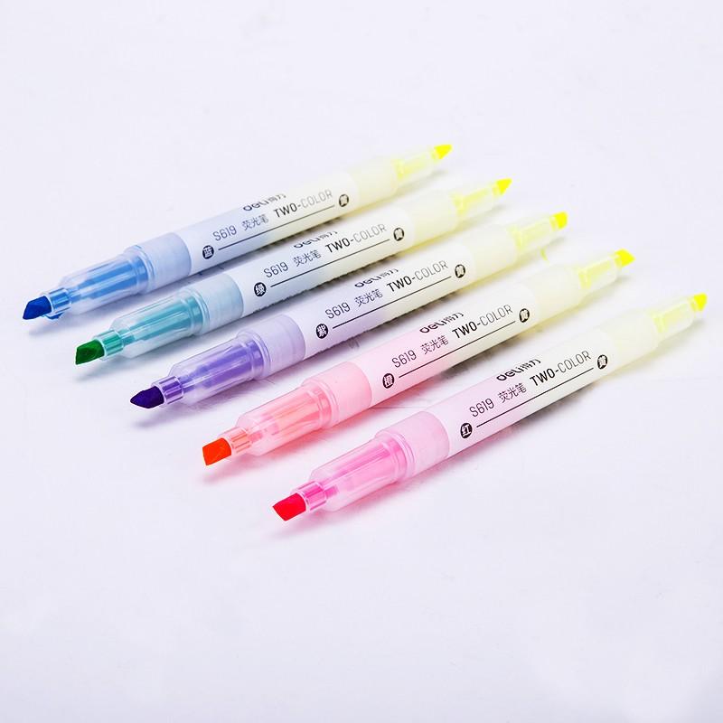 Set bút highlight nhấn dòng đa năng Deli - Dùng để ghi nhớ - Hộp 5 chiếc - S619