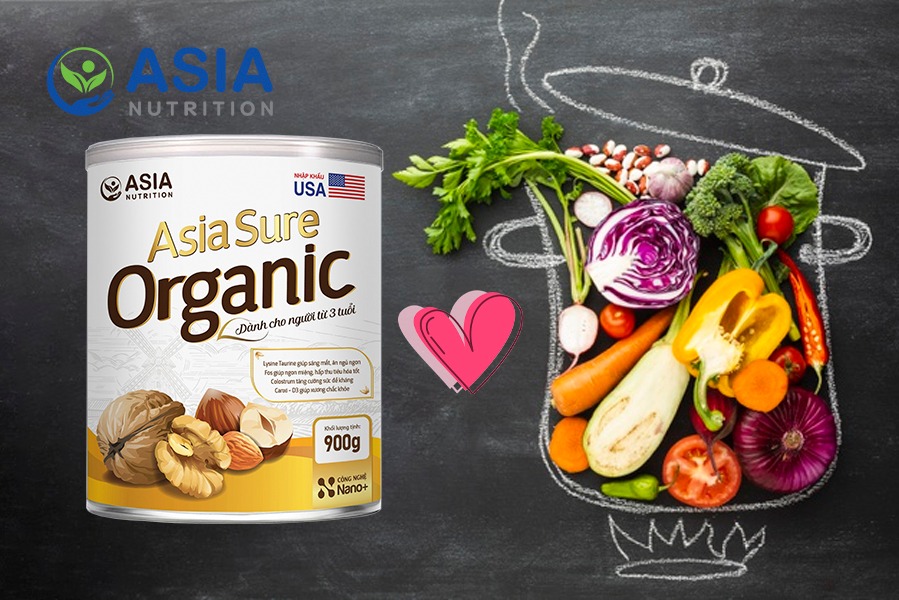 Sữa bột dinh dưỡng Asia Sure Organic tác dụng cân bằng dinh dưỡng phục hồi sức khỏe Asia Nutrition