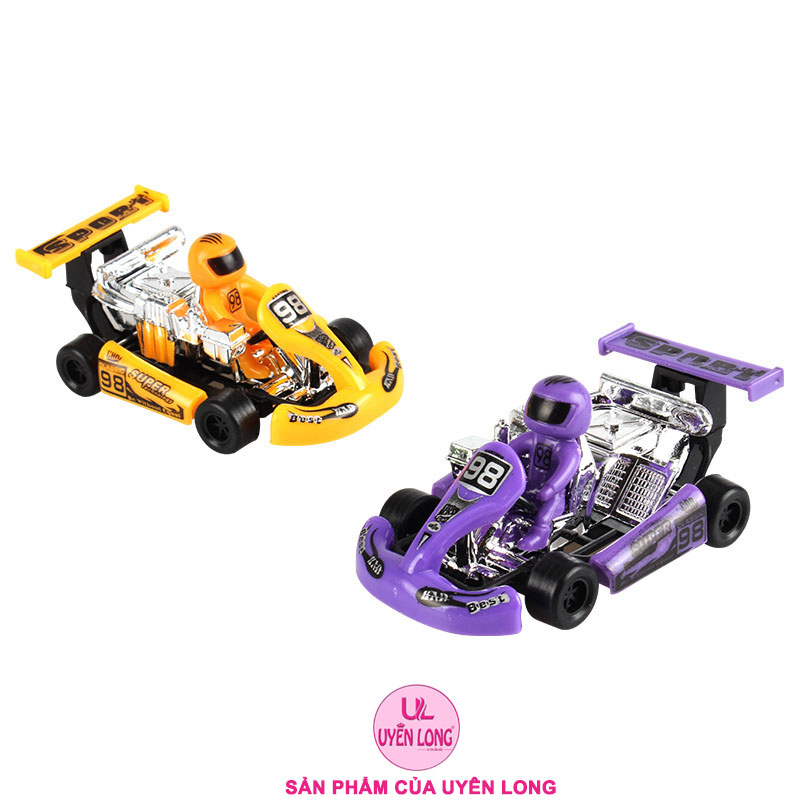 Xe Đua Go Kart Mini Kéo Lùi Chạy Cót Dành Cho Trẻ Em, Chống Rơi, Thân Thiện Môi Trường, Không Cần Pin, Hình Dáng Cổ Điển