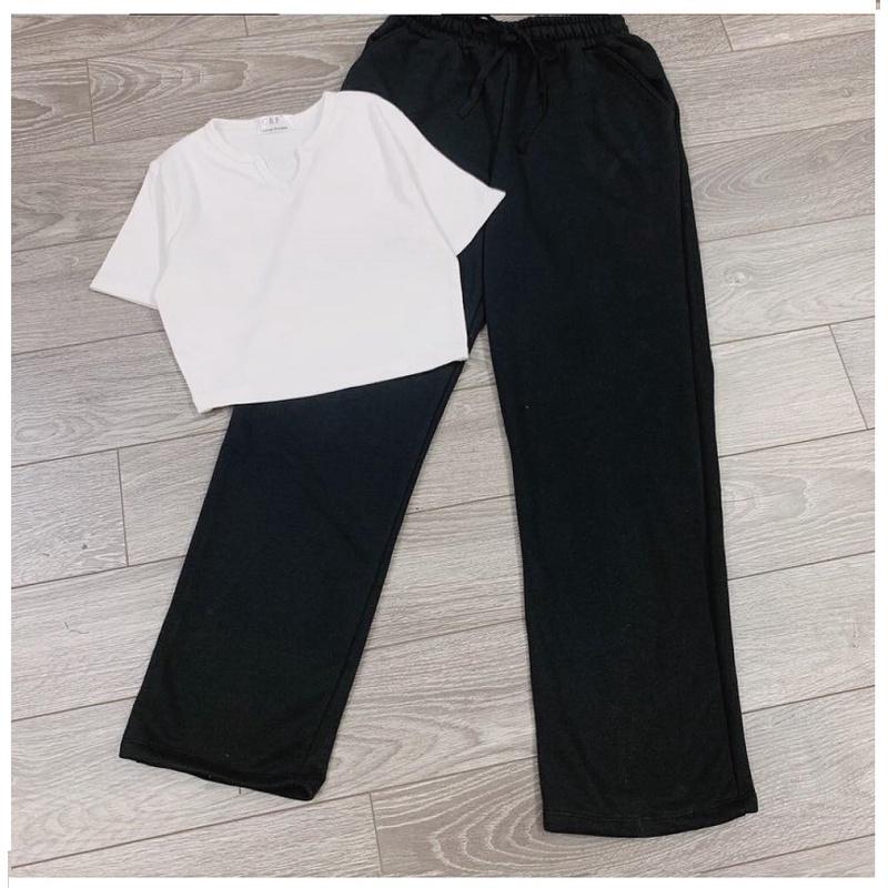 (Mua Lẻ hoặc theo Bộ): Áo Thun Ôm / Quần Jogger Phom Rộng (Mua Lẻ hoặc Bộ) BAOTIN FASHION (SE11