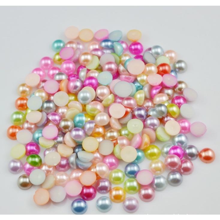 Combo 10 hạt charm nhựa giả Pearl size 6mm cho các bạn trang trí vỏ ốp điện thoại, DIY