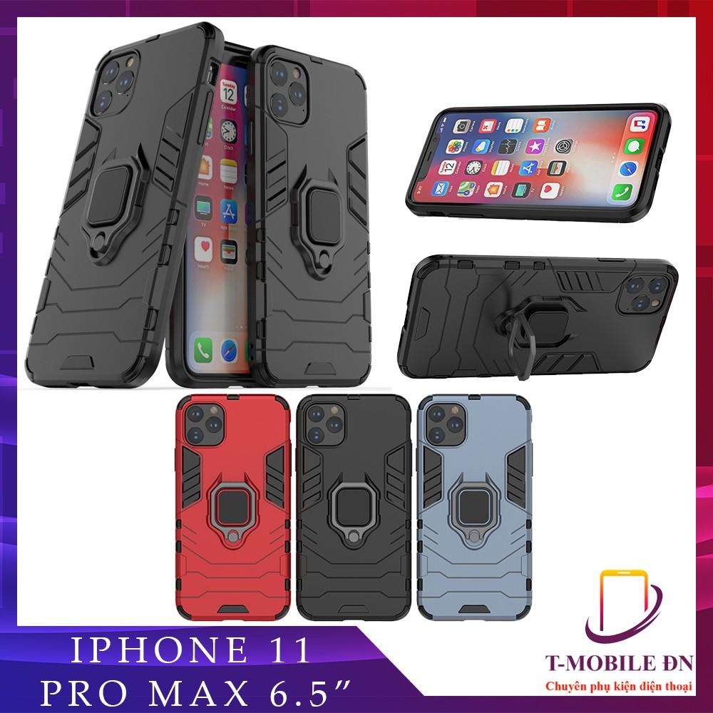 Ốp lưng cho iPhone 11 Pro Max iron man chống sốc kèm nhẫn xoay chống xem video bảo vệ camera