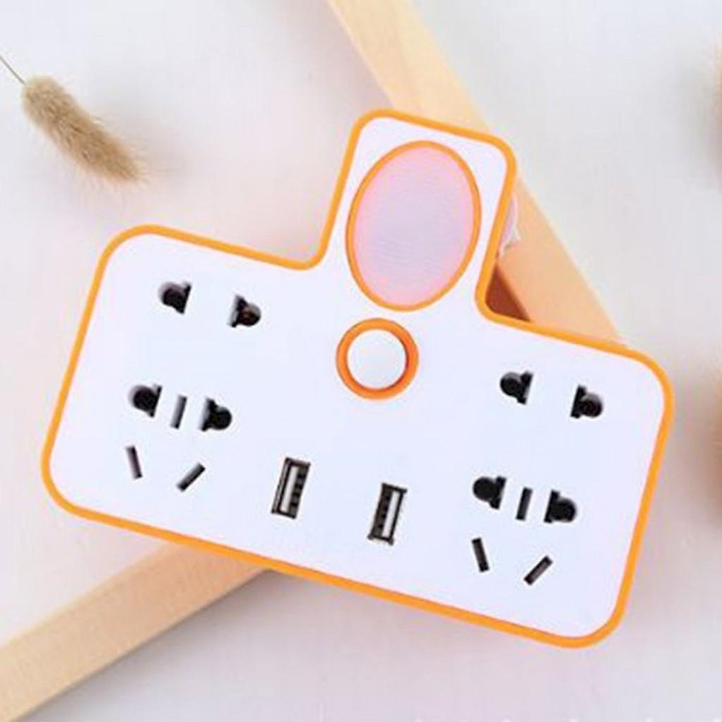 Ô Cắm Điện Hình Chữ T Tích Hợp Đèn Ngủ - Có Cổng USB Sạc Điện Thoại - Hàng Cao Cấp