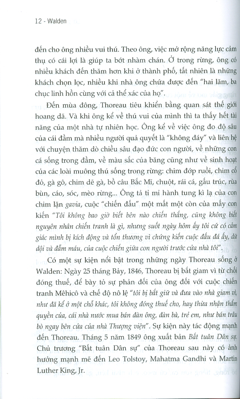 Walden - Một Mình Sống Trong Rừng (Tủ sách Tinh Hoa) - Ấn phẩm bỏ túi