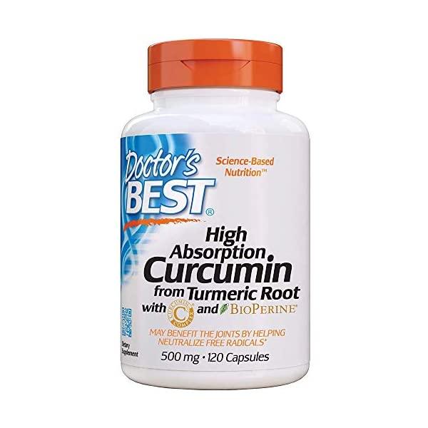 Doctor's Best Curcumin from Turmeric Root, Non-GMO, Gluten Free, Soy Free, Joint Support, 500mg Caps with C3 Complex & BioPerine, 120 Capsules