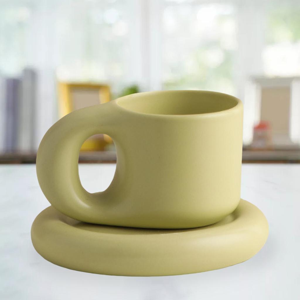 Ceramic Mug  Handle Coffee Mug Drink Cup  Green