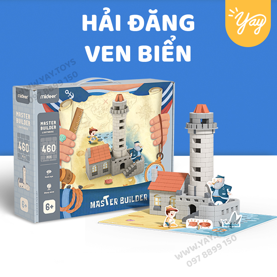 [03 MẪU] Bộ Xây Dựng STEAM cho trẻ 6+- Master Builder Mideer