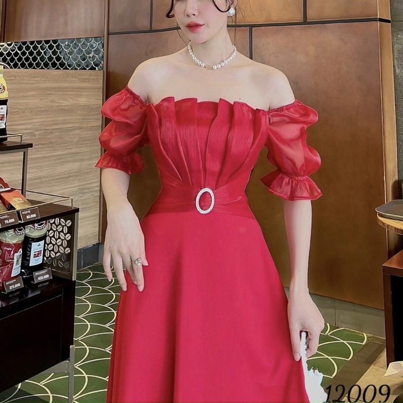Đầm dự tiệc tay phồng mặc được trễ vai S.MLXL2XL