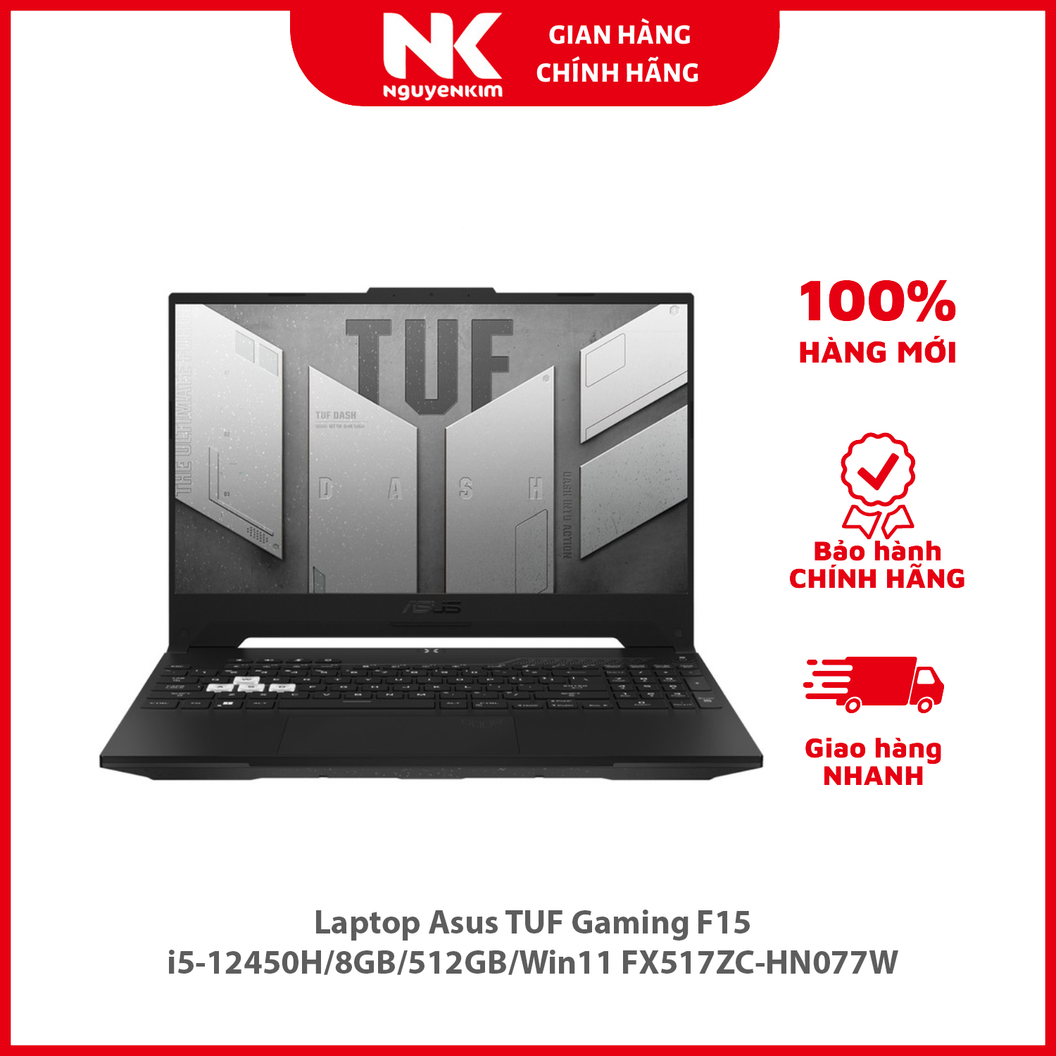 Laptop Asus TUF Gaming F15 i5-12450H/8GB/512GB/Win11 FX517ZC-HN077W - Hàng chính hãng