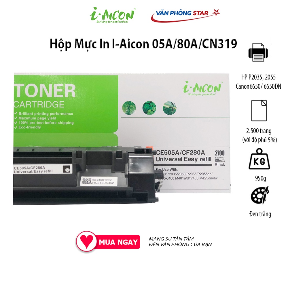 Hộp mực 05A/80A dùng cho máy HP LaserJetP2035, 2055/Canon LBP 6650/ 6650DN