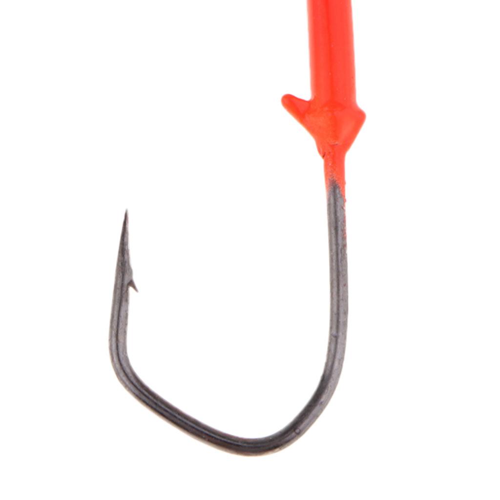 5pcs  Jigging  Hook  Red  Fishing  Hook  21g / 6cm  Weight
