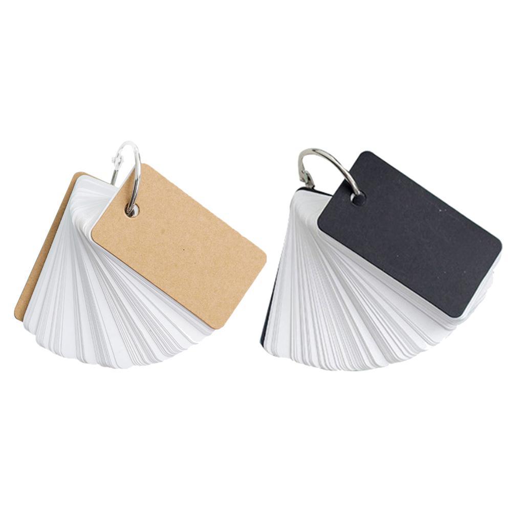 3x Flash Cards,1 Piece Kraft Paper Binder Flash Index Blank Card Memo Scratch Pads Bookmark DIY Greeting Card Note Card 1.6 X 2.8 Inches