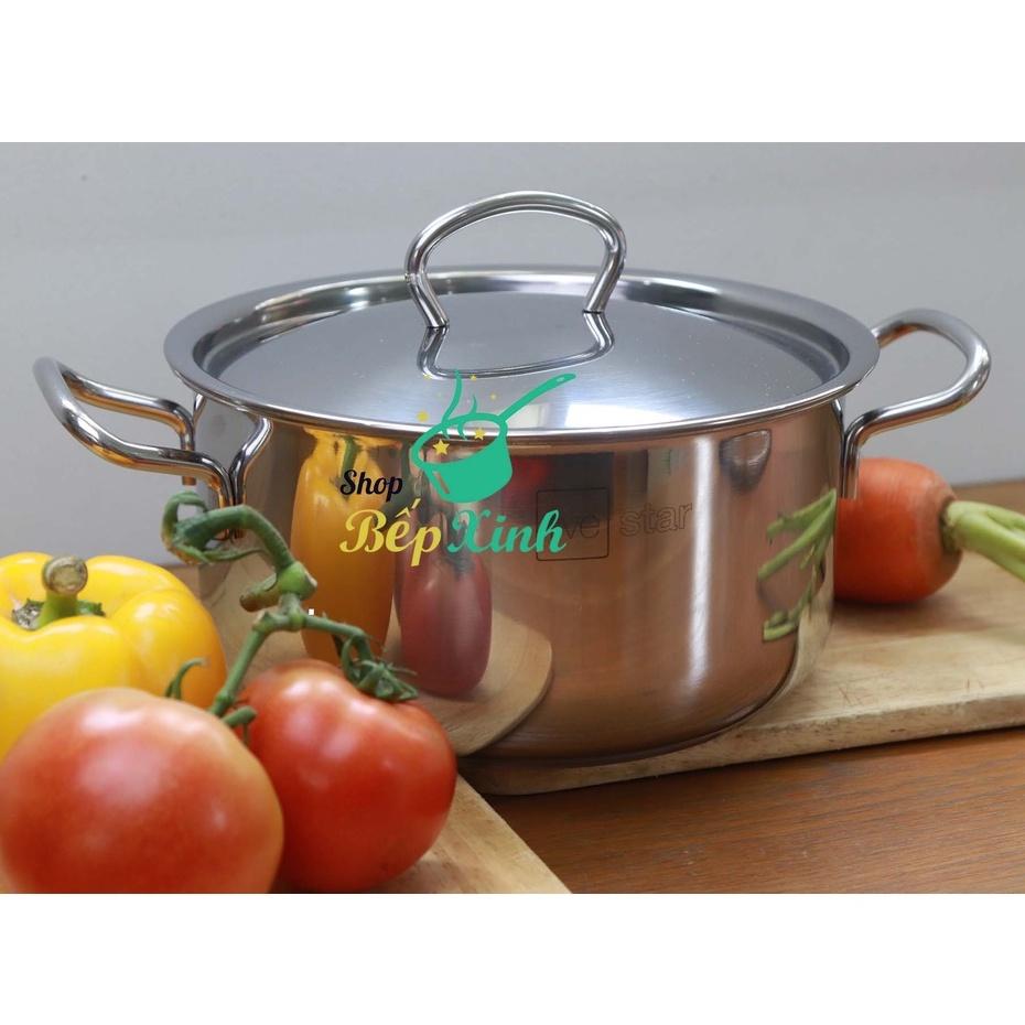 Nồi inox FiveStar Standard 3 đáy sandwich bếp từ, tặng 1 muỗng canh ( 16cm/18cm/20cm/24cm )- nồi inox bếp từ cao cấp