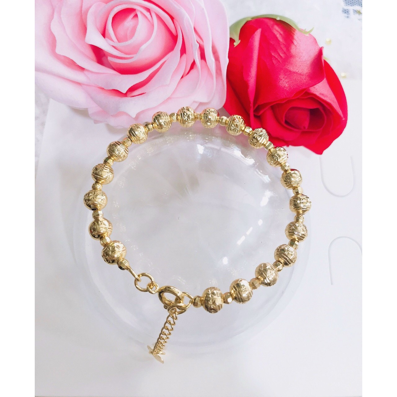 Lắc tay bi chạm mạ 18k cao cấp 801